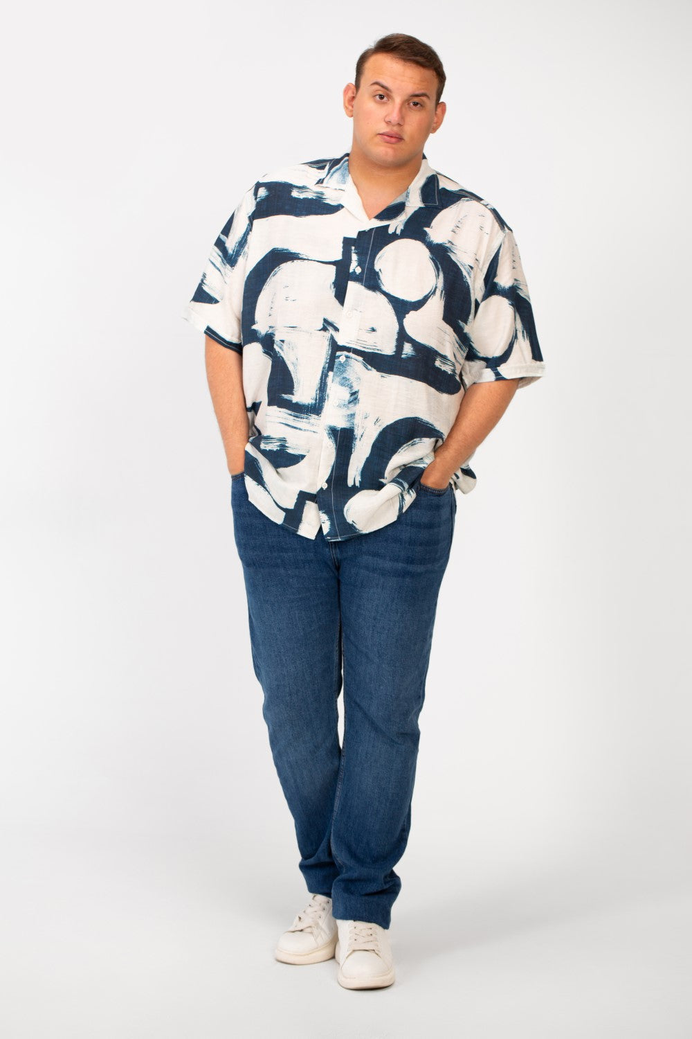 Men's Big Size Summer Short Sleeved Full Print Shirt Made Of Practical And Comfortable Material