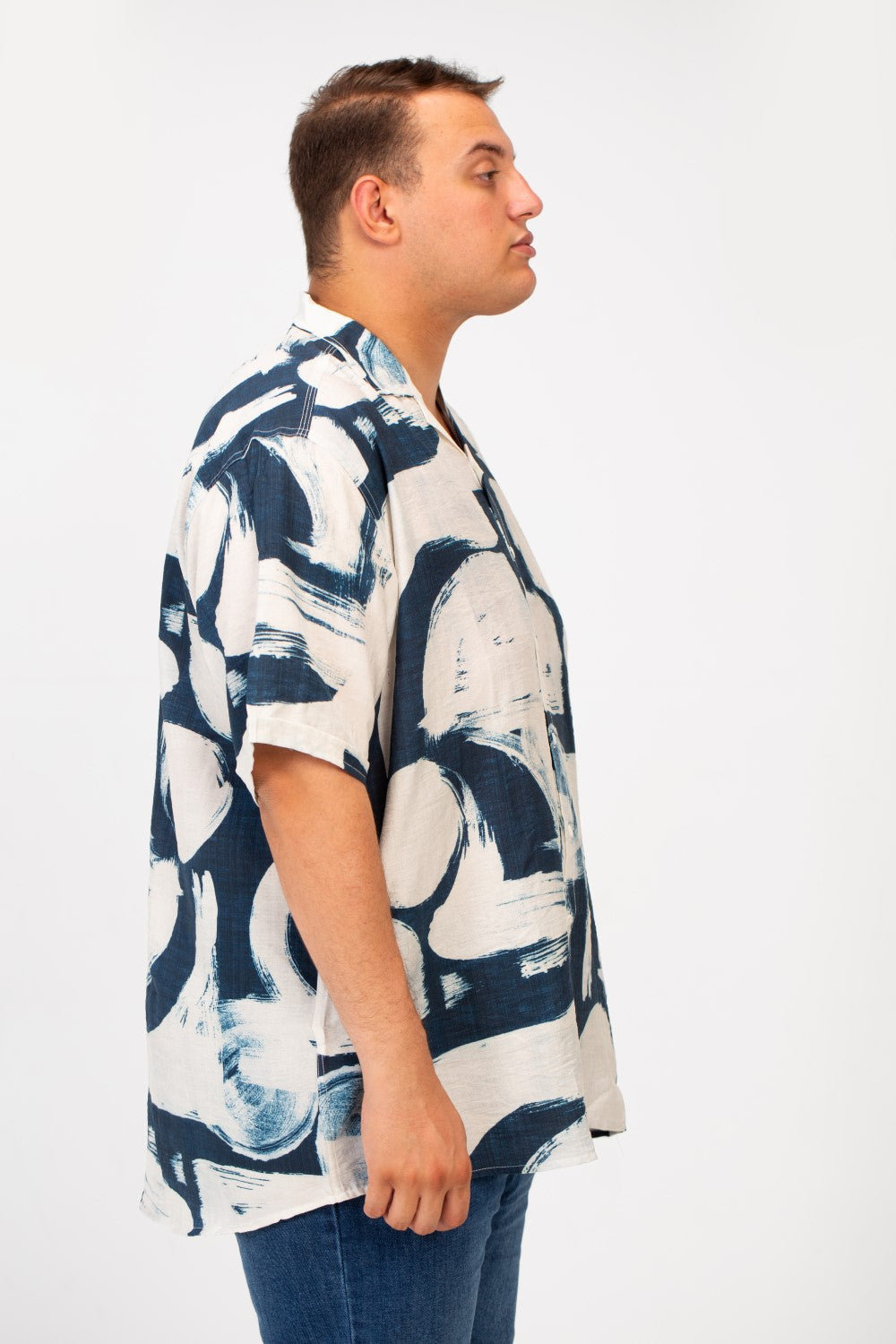 Men's Big Size Summer Short Sleeved Full Print Shirt Made Of Practical And Comfortable Material
