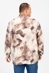 Men's Big Size Jakar Printed Long Sleeve Shirt