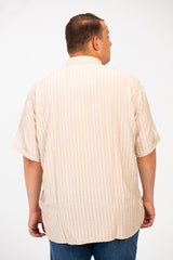 Men's Big Size Half Sleeve Striped Breathable Shirt
