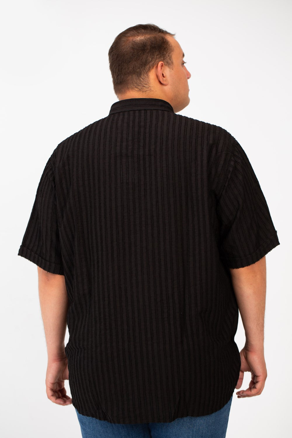 Men's Big Size Half Sleeve Striped Breathable Shirt