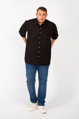 Men's Big Size Half Sleeved Basic Shirt In Comfortable Breathable Fabric