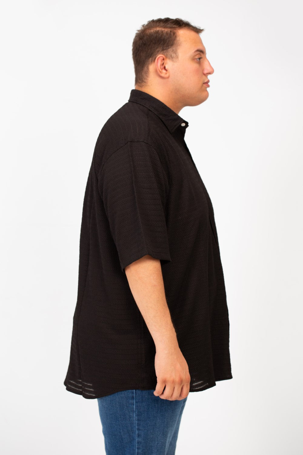 Men's Big Size Half Sleeved Basic Shirt In Comfortable Breathable Fabric