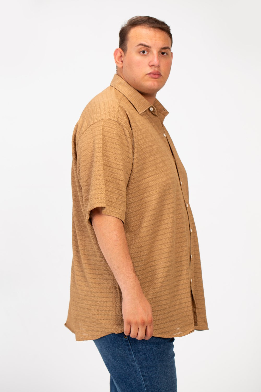 Men's Big Size Half Sleeved Basic Shirt In Comfortable Breathable Fabric