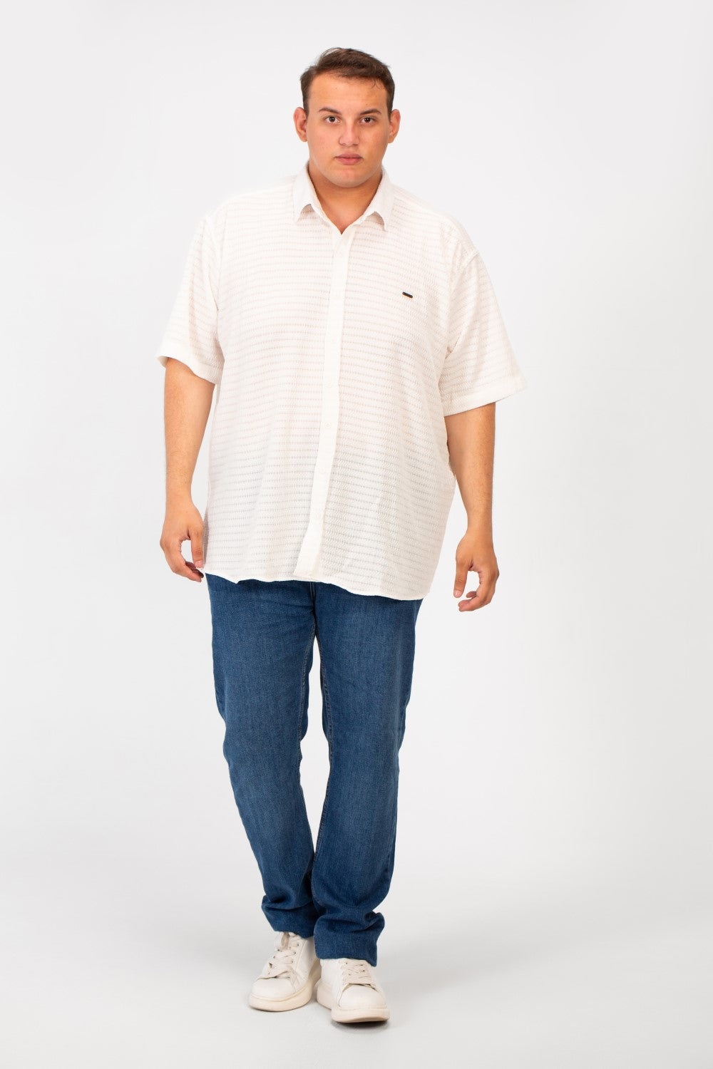 Men's Big Size Half Sleeved Basic Shirt In Comfortable Breathable Fabric