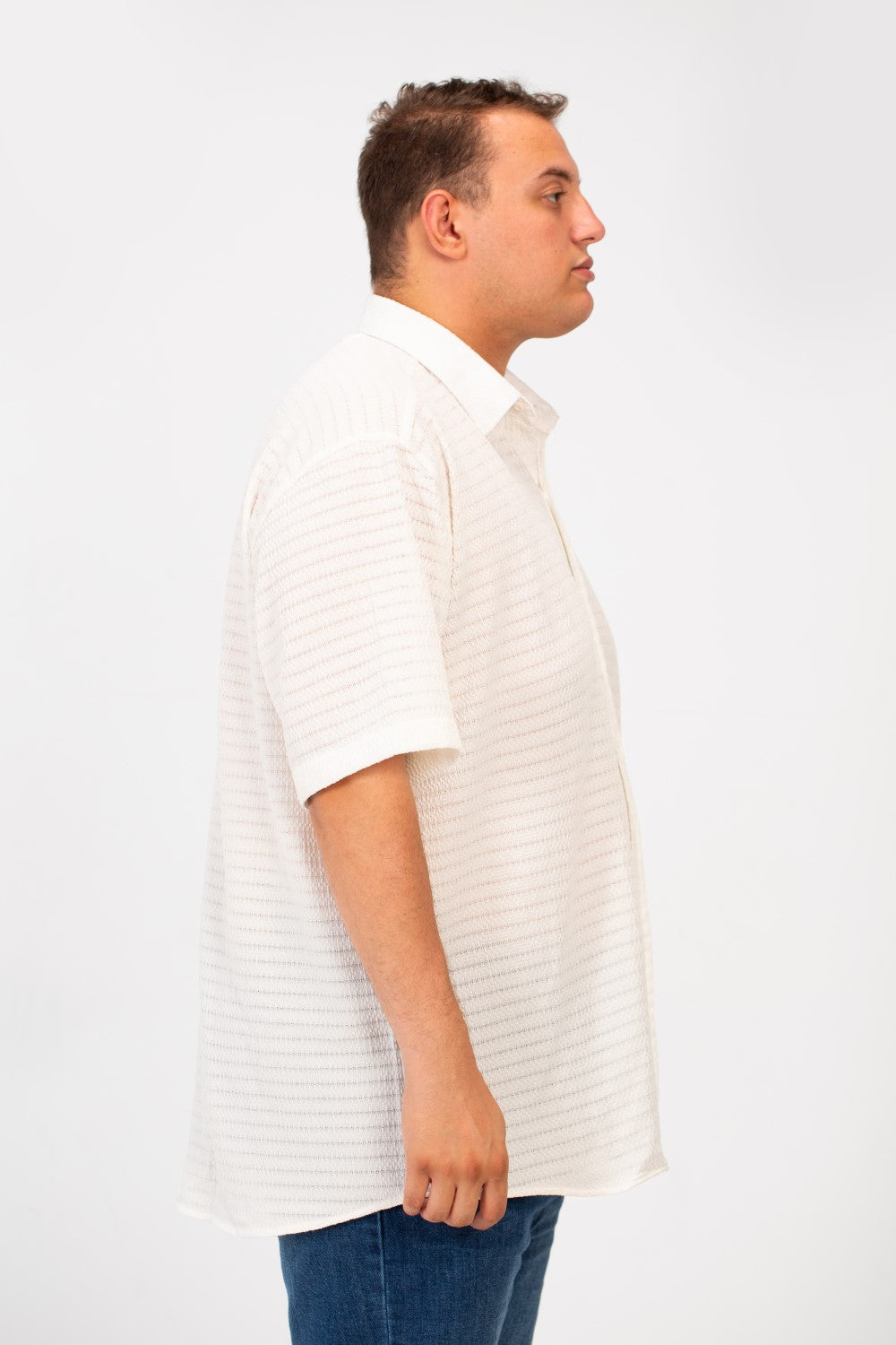 Men's Big Size Half Sleeved Basic Shirt In Comfortable Breathable Fabric