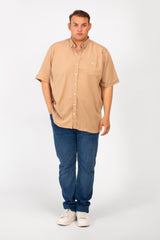 Men's Big Size Basic Short Sleeve Shirt With Front Pocket