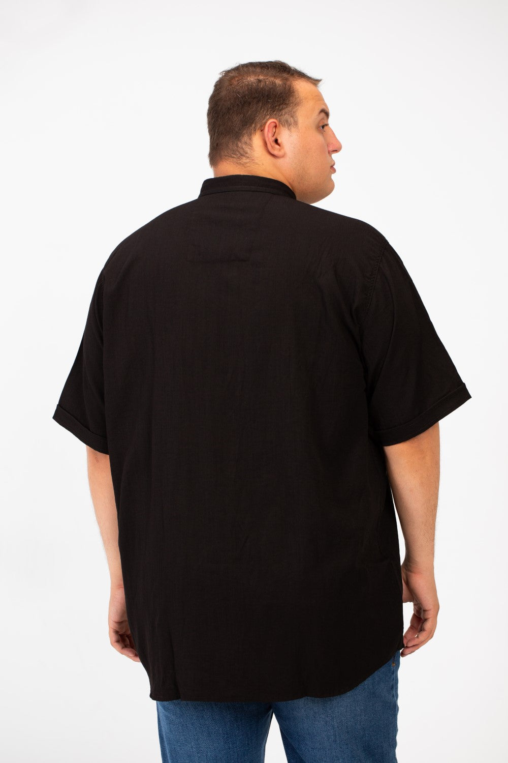 Men's Big Size Basic Short Sleeve Shirt With Front Pocket
