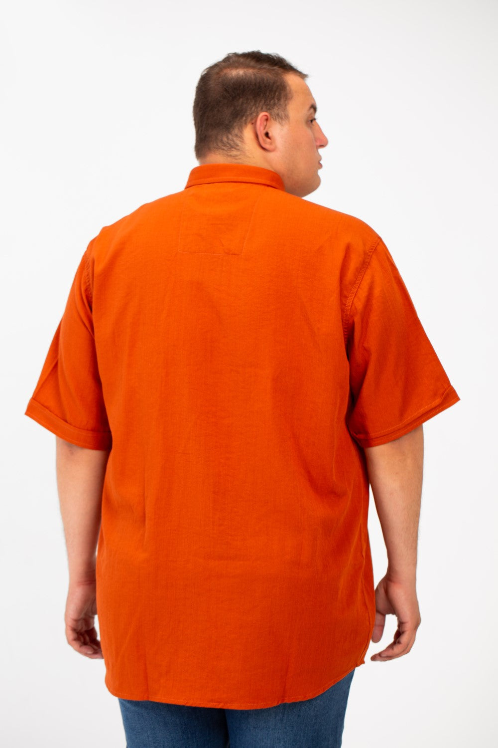 Men's Big Size Basic Short Sleeve Shirt With Front Pocket