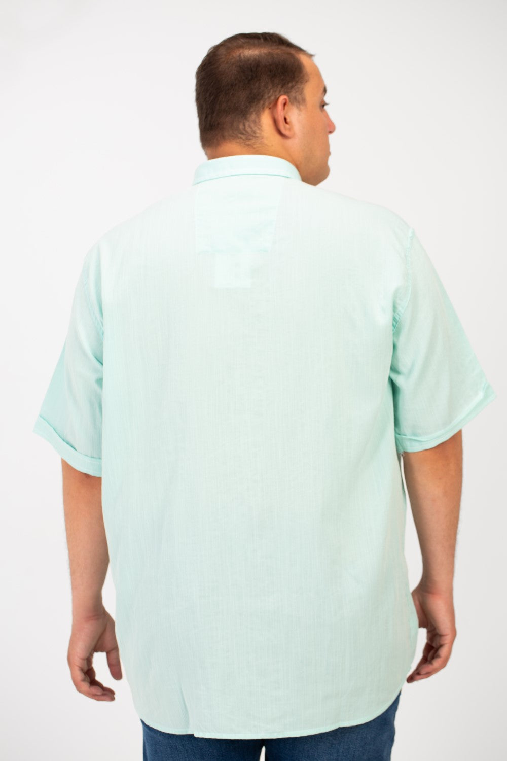 Men's Big Size Basic Short Sleeve Shirt With Front Pocket