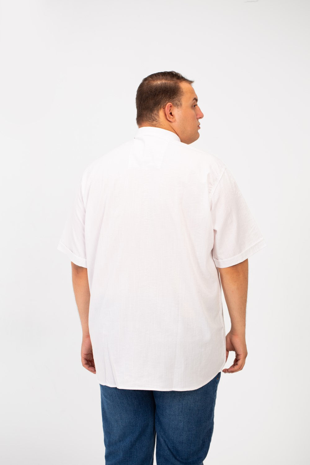 Men's Big Size Basic Short Sleeve Shirt With Front Pocket