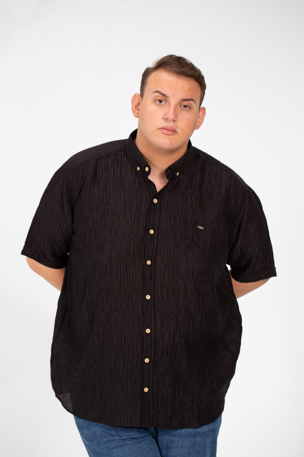 Men's Big Size Short Sleeves Shirt With An Exceptional Design In High Quality Material