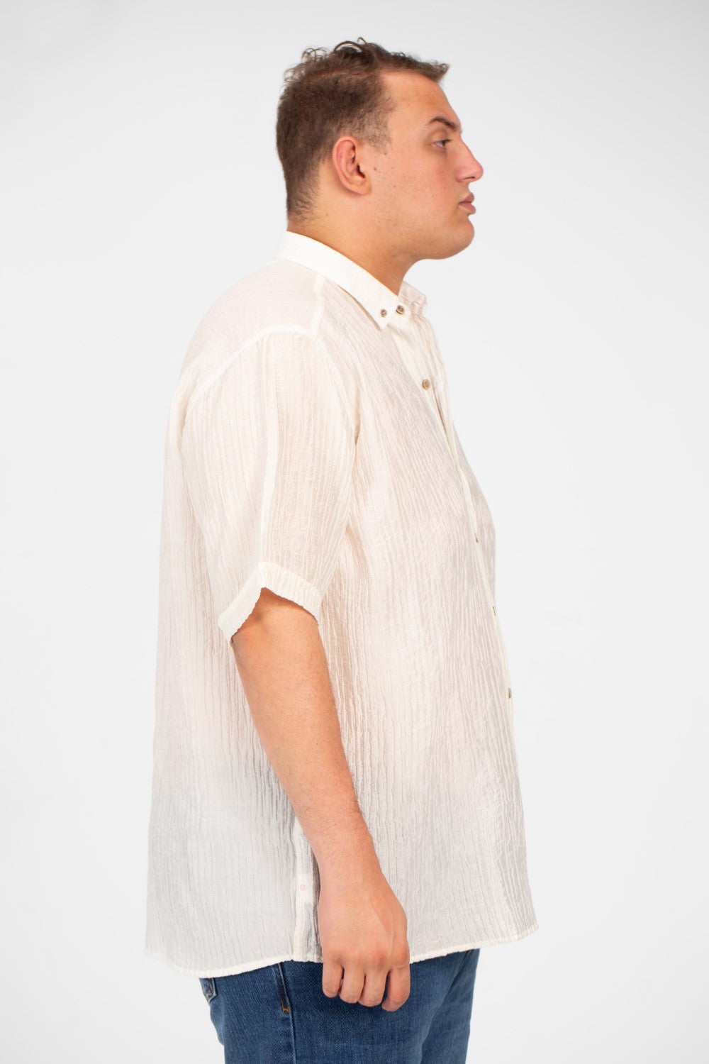 Men's Big Size Short Sleeves Shirt With An Exceptional Design In High Quality Material