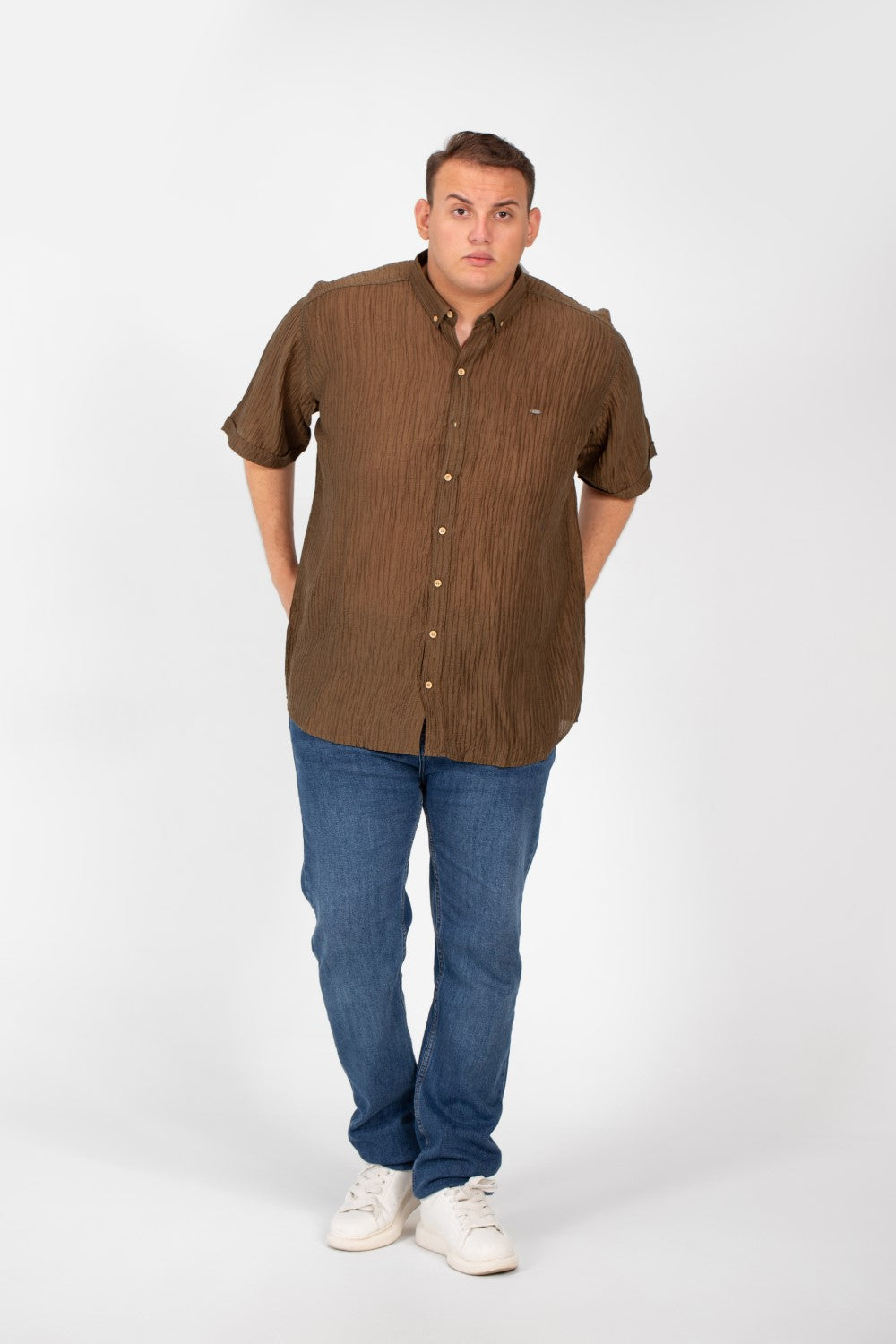 Men's Big Size Short Sleeves Shirt With An Exceptional Design In High Quality Material