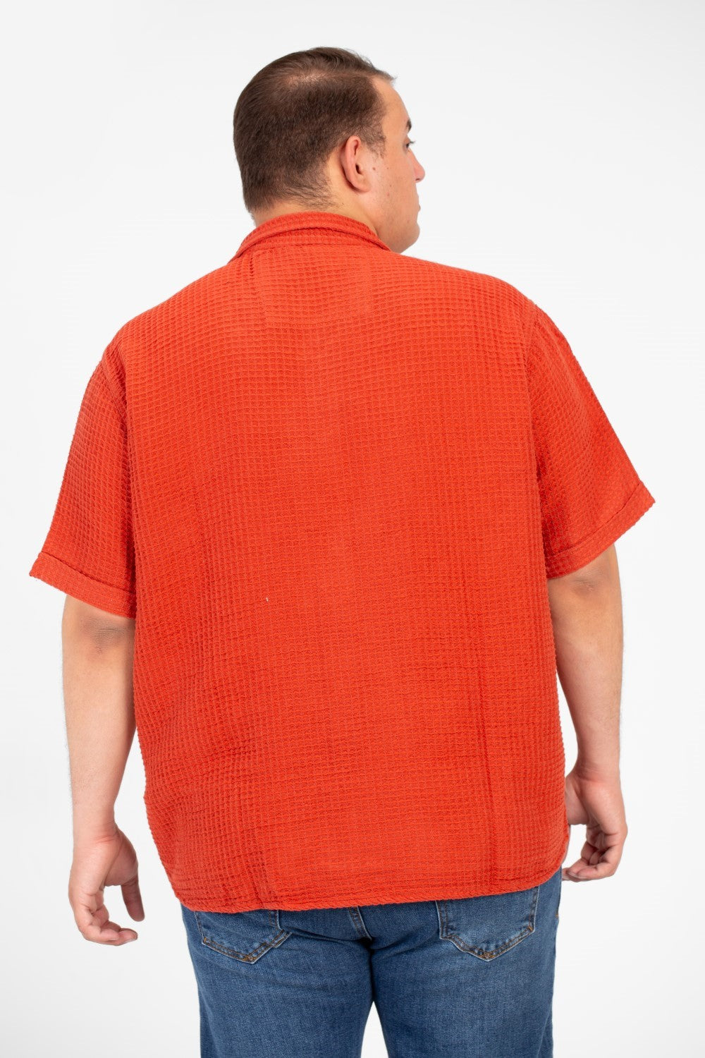 Men's Big Size Basic Plain Shirt With Comfortable Summer Fabric And Short Sleeves