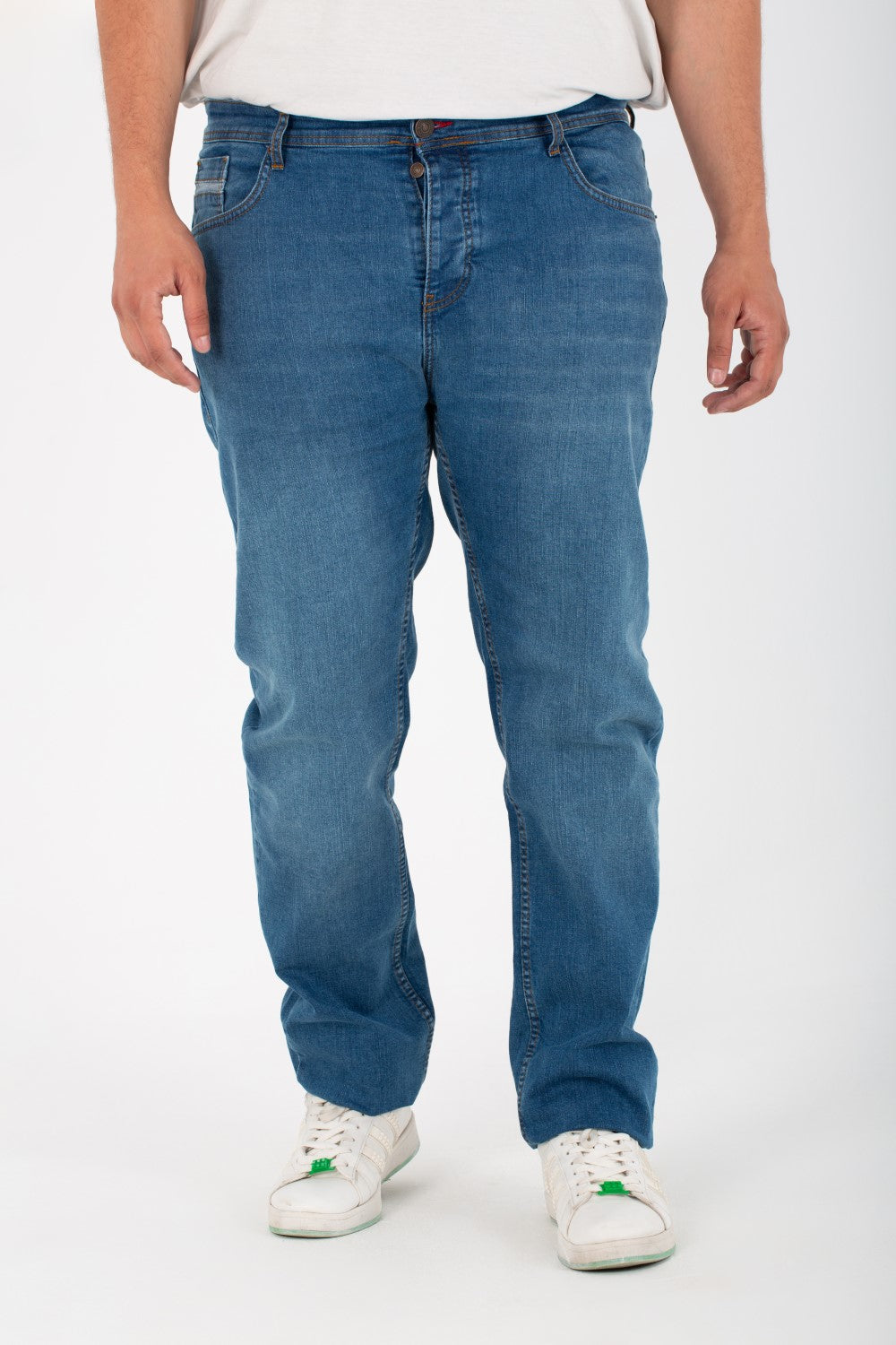 Mens Big Size Used Jeans Pants With Five Pockets And Basic Colors