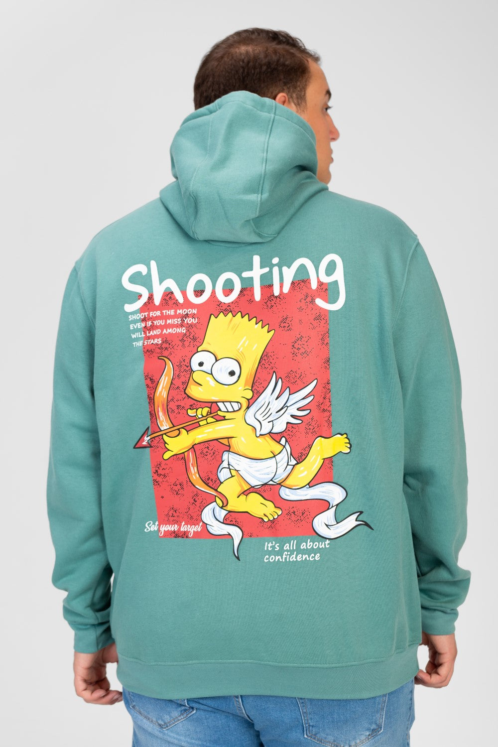 Men's Big size Hoodie With Graphic Print And Front Pocket