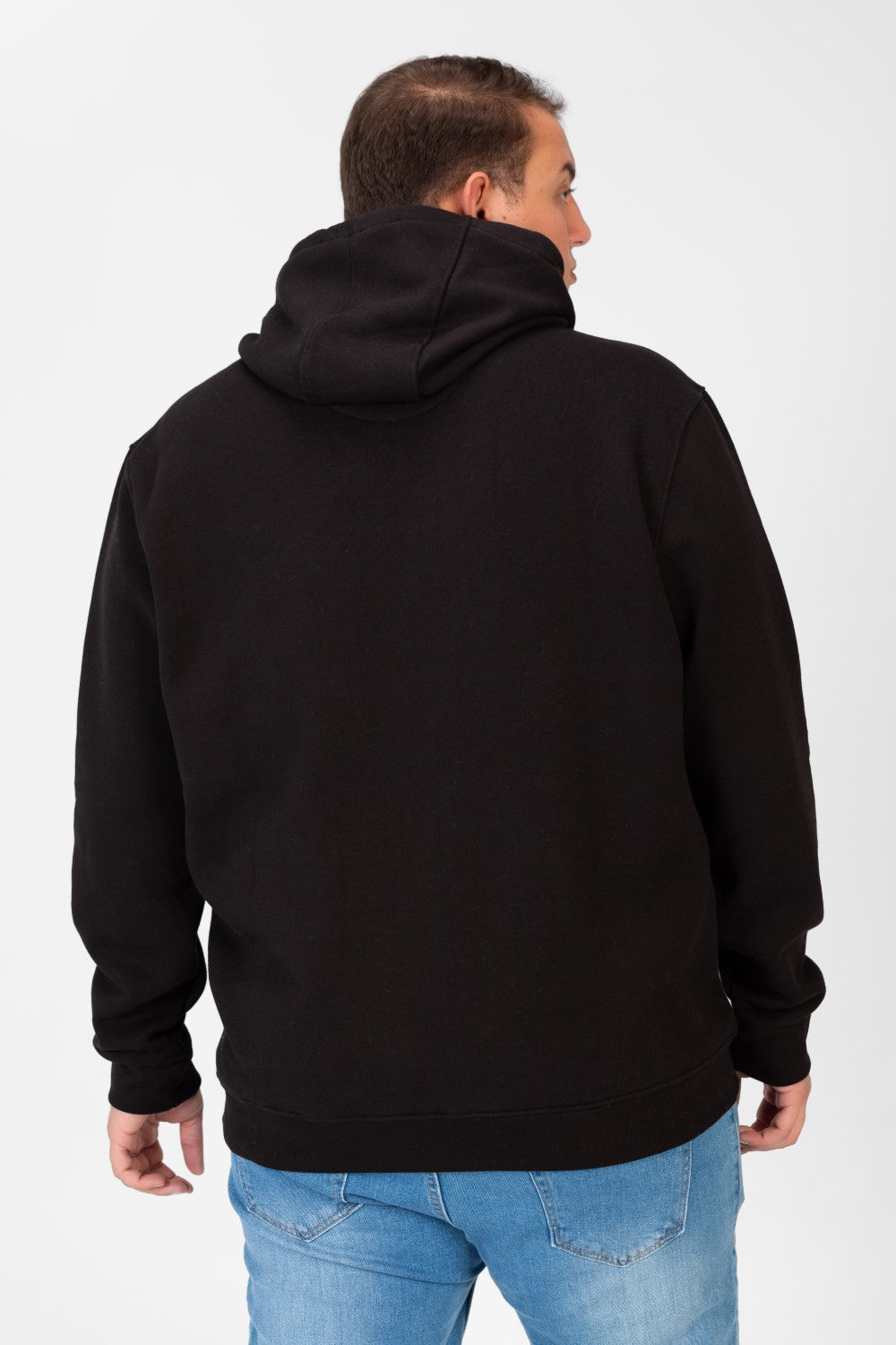 Men's Big Size Hoodie Sweatshirt With Front Print And Long Sleeves