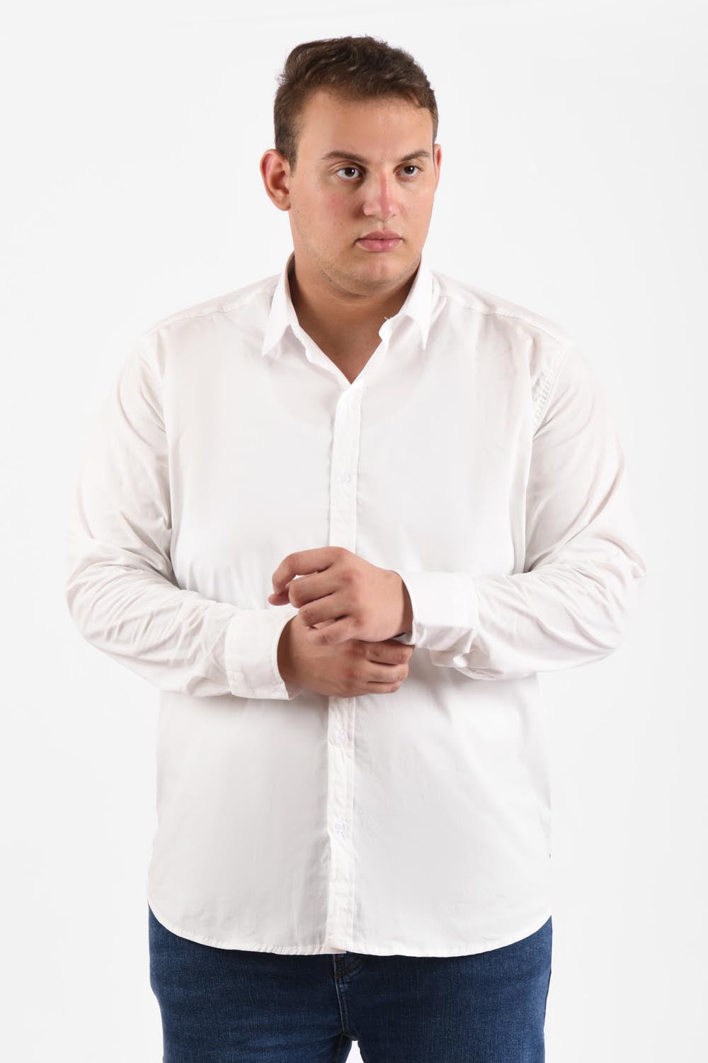 Men's Big Size Classic Long Sleeves Regular Fit Made Of Soft Cotton Shirt