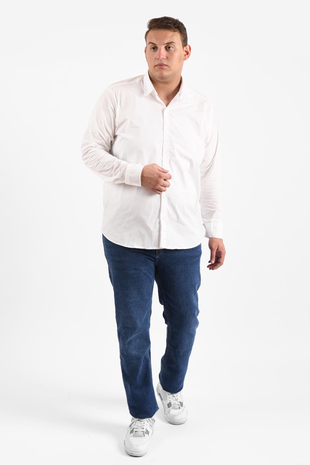 Men's Big Size Classic Long Sleeves Regular Fit Made Of Soft Cotton Shirt