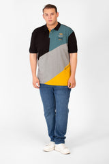 Men's Big Size Tomato Polo Short Sleeves T-Shirt With Front Colors Print