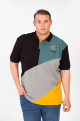 Men's Big Size Tomato Polo Short Sleeves T-Shirt With Front Colors Print