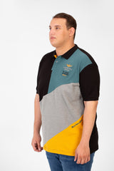 Men's Big Size Tomato Polo Short Sleeves T-Shirt With Front Colors Print