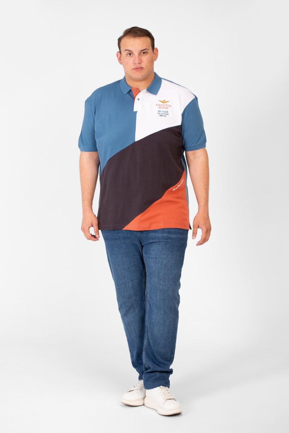 Men's Big Size Tomato Polo Short Sleeves T-Shirt With Front Colors Print