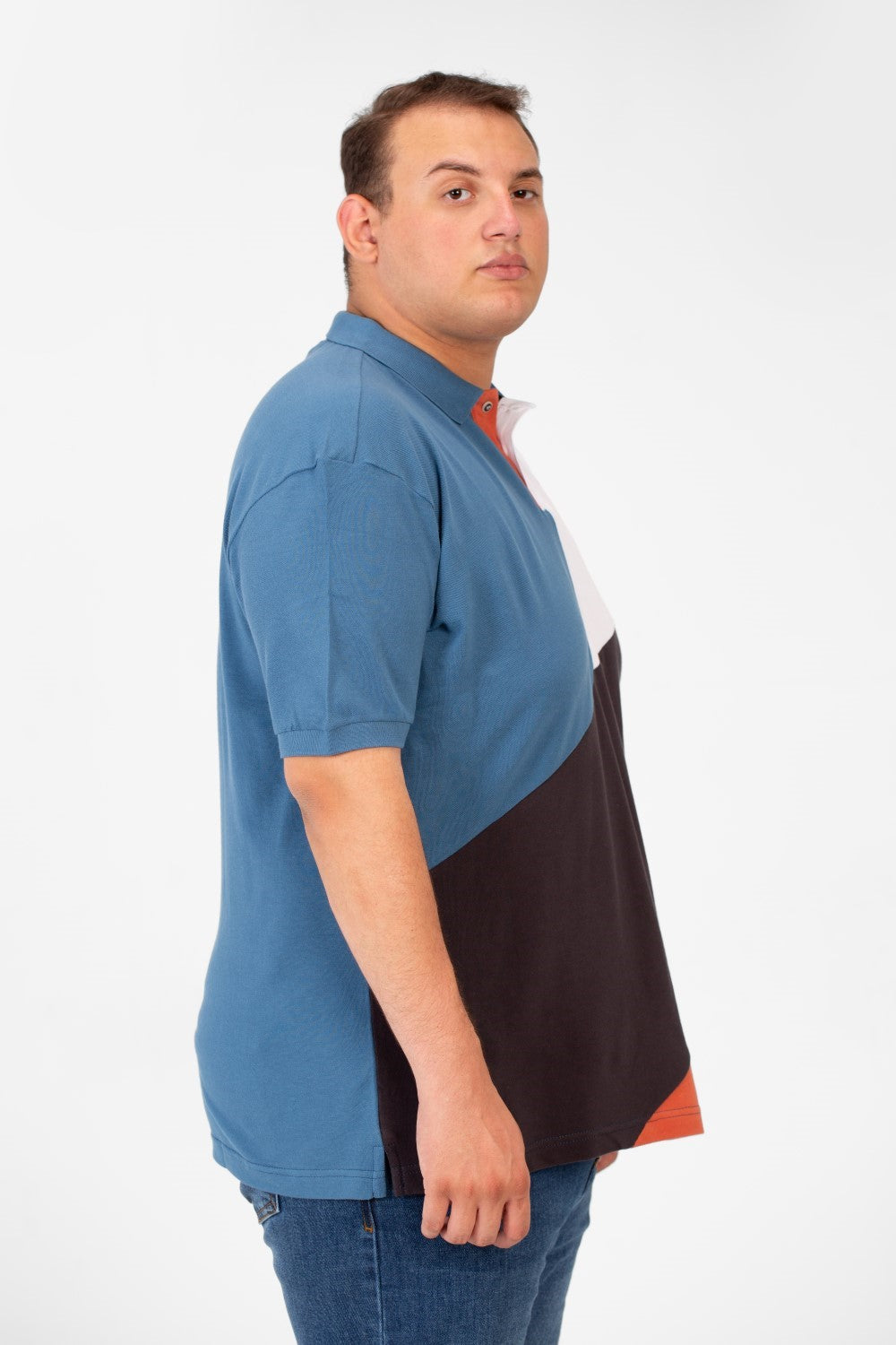 Men's Big Size Tomato Polo Short Sleeves T-Shirt With Front Colors Print