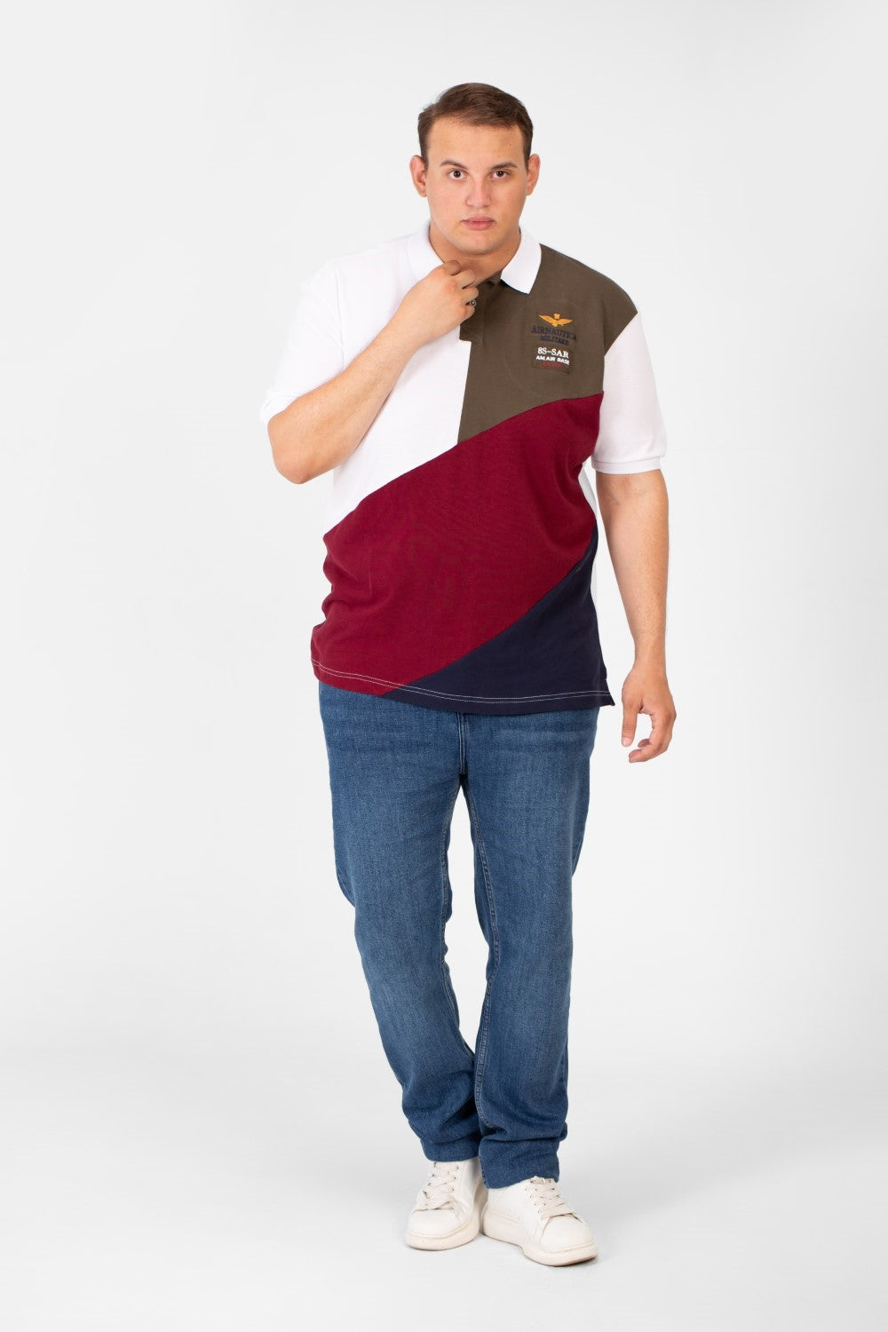 Men's Big Size Tomato Polo Short Sleeves T-Shirt With Front Colors Print