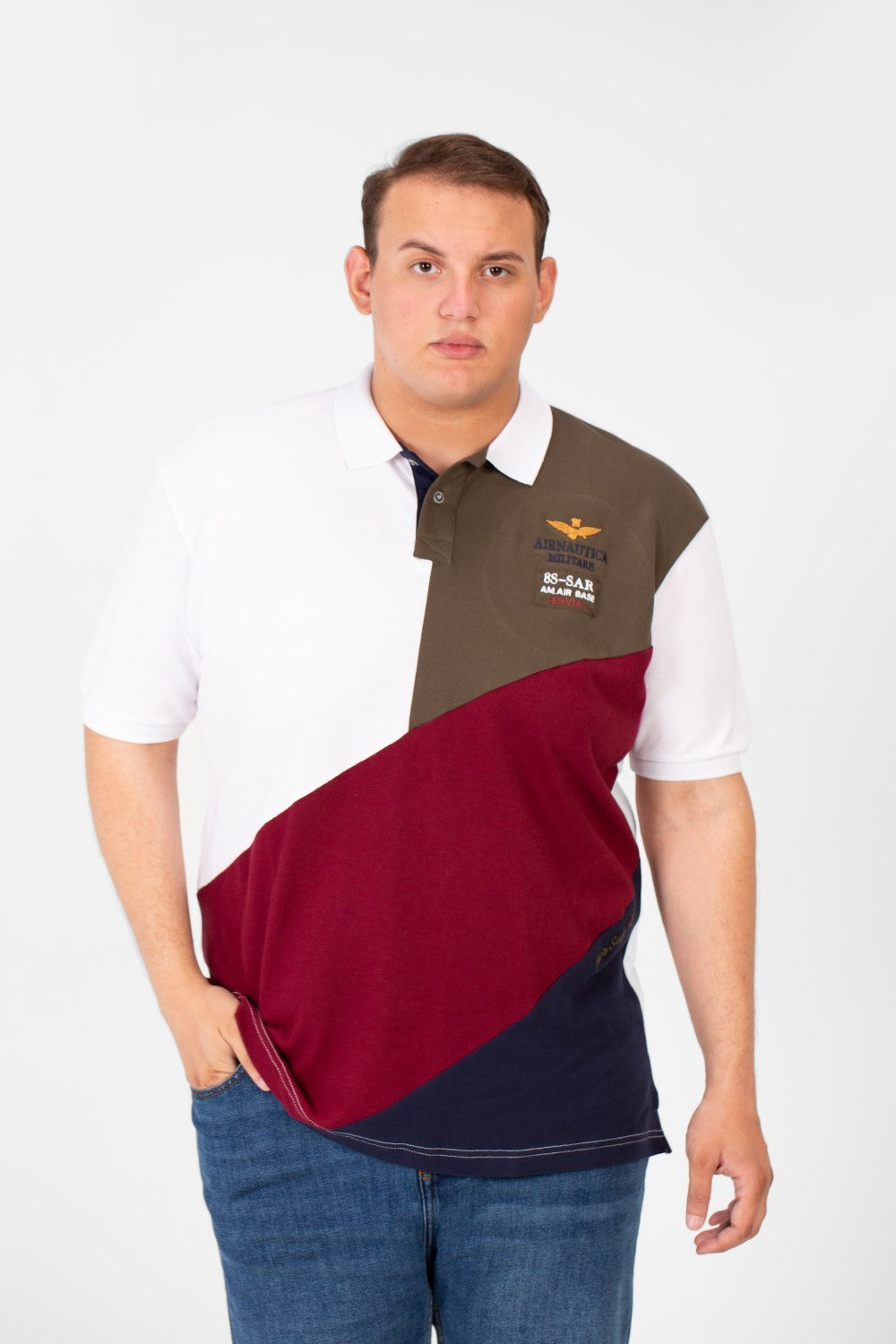 Men's Big Size Tomato Polo Short Sleeves T-Shirt With Front Colors Print