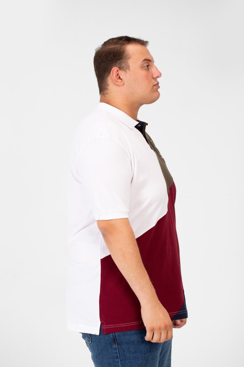 Men's Big Size Tomato Polo Short Sleeves T-Shirt With Front Colors Print