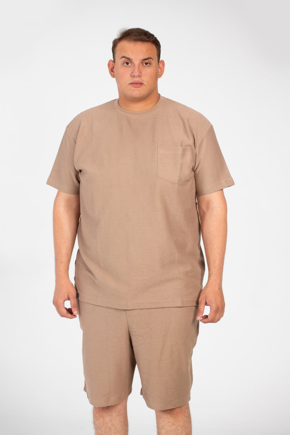 Men's Summer Big Size Outfit Set Sleeved Front Pocket &