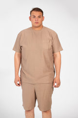 Men's Summer Big Size Outfit Set Sleeved Front Pocket &