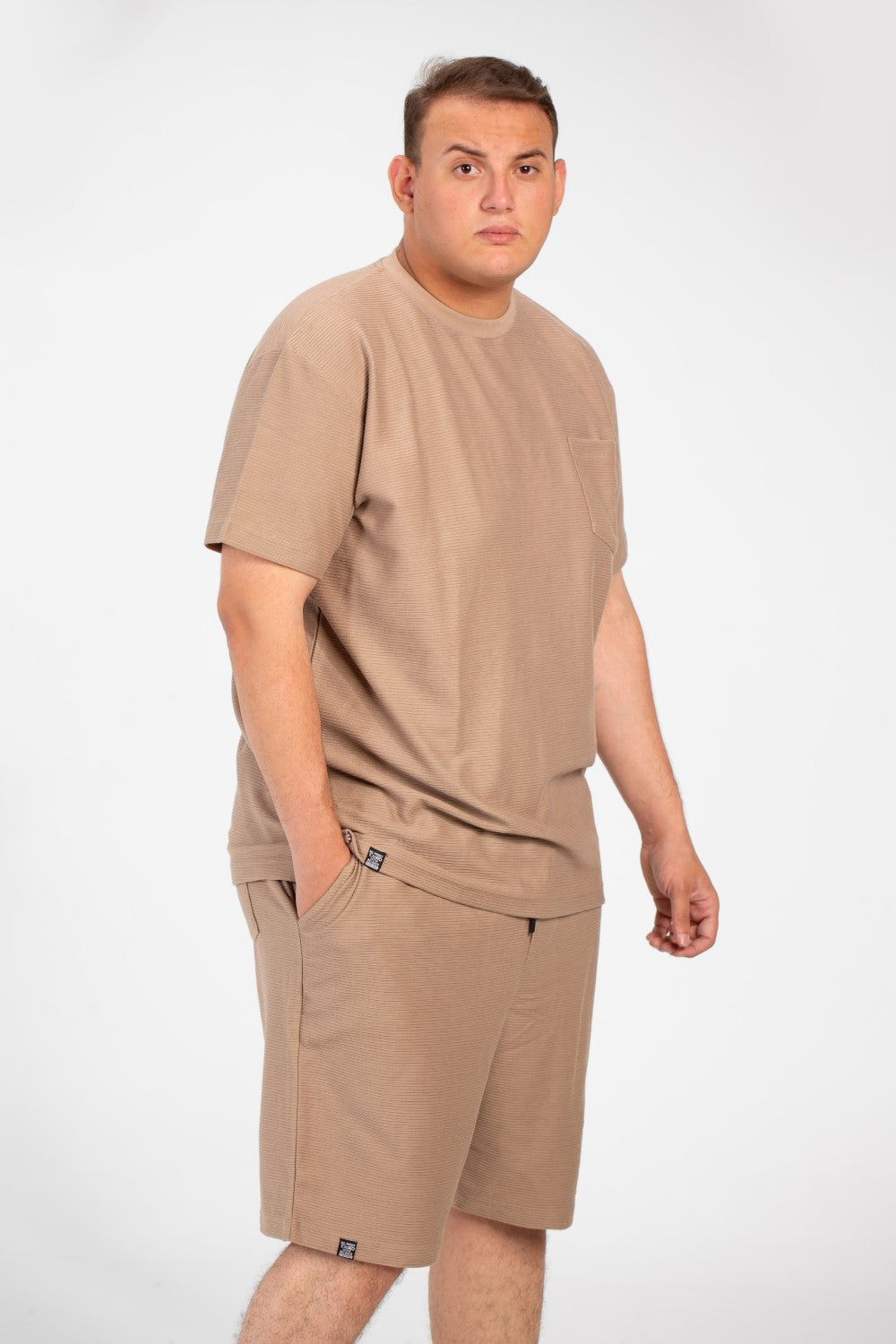 Men's Summer Big Size Outfit Set Sleeved Front Pocket &