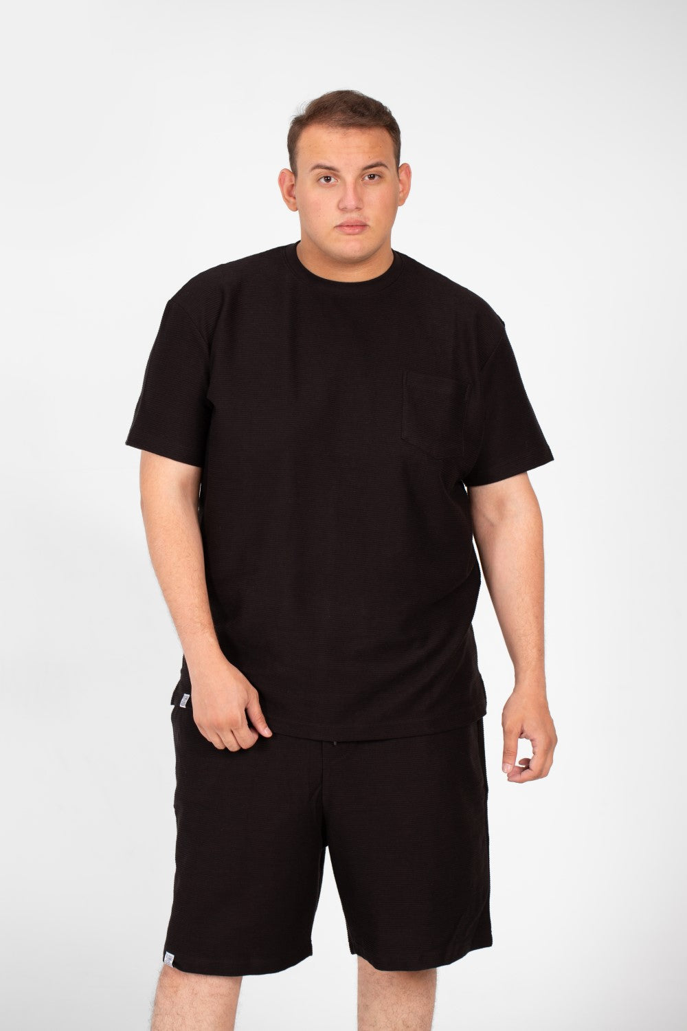 Men's Summer Big Size Outfit Set Sleeved Front Pocket &