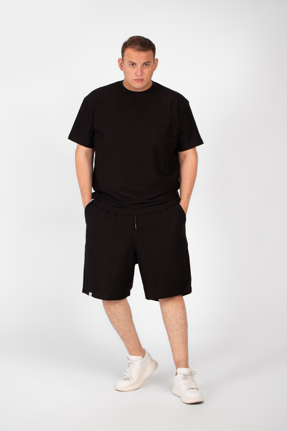 Men's Summer Big Size Outfit Set Sleeved Front Pocket &