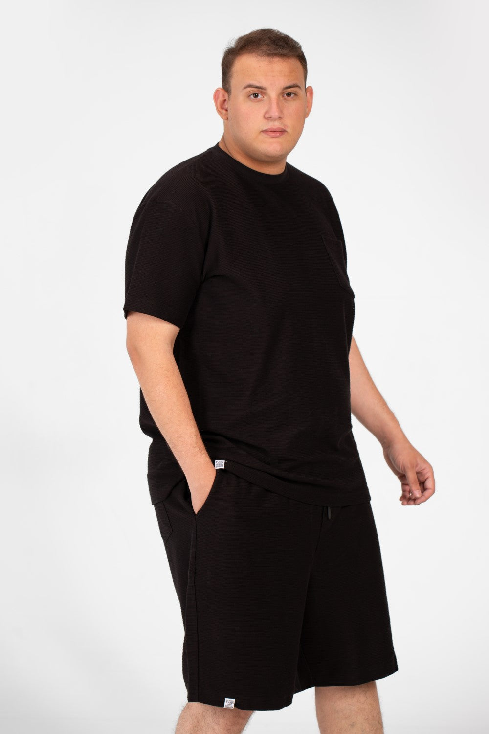 Men's Summer Big Size Outfit Set Sleeved Front Pocket &