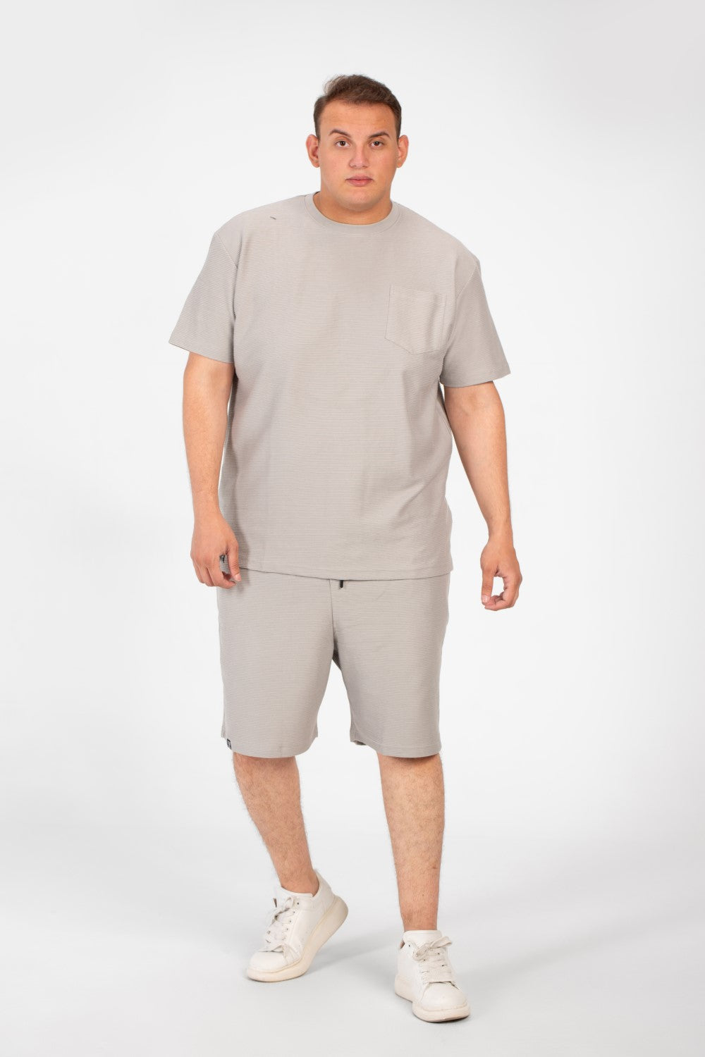 Men's Summer Big Size Outfit Set Sleeved Front Pocket &