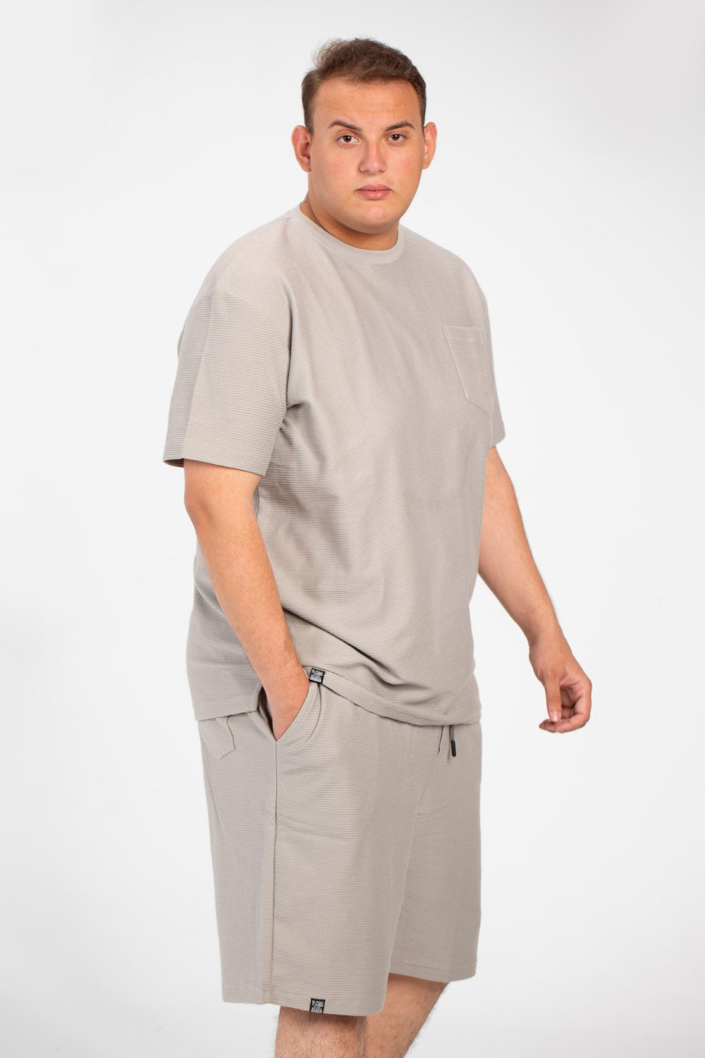 Men's Summer Big Size Outfit Set Sleeved Front Pocket &