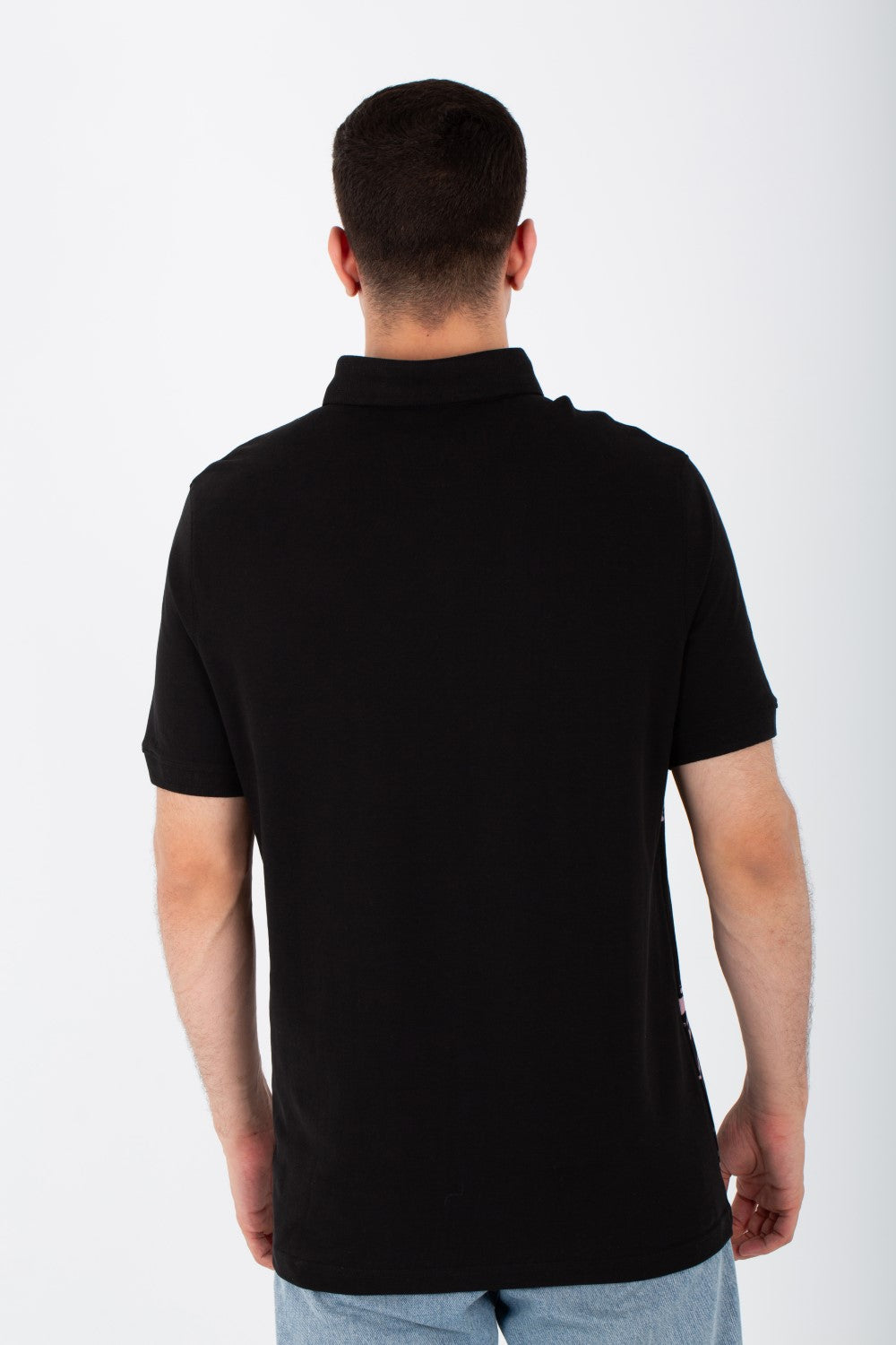 Mens Polo Slim Fit Short Sleeves T-shirt Printed On The Front