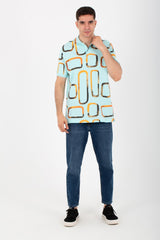 Mens Half Sleeve Polo T-shirt With Collar Printed On The Front And Back