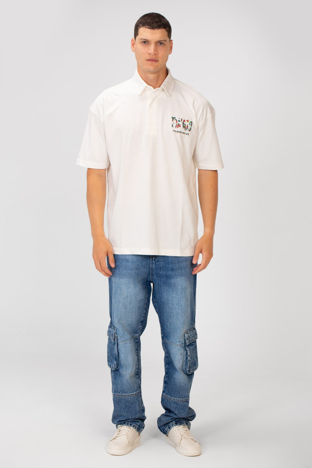 Men's Regular Fit Polo Neck Short Sleeve T-shirt With Colorful Tomato Print