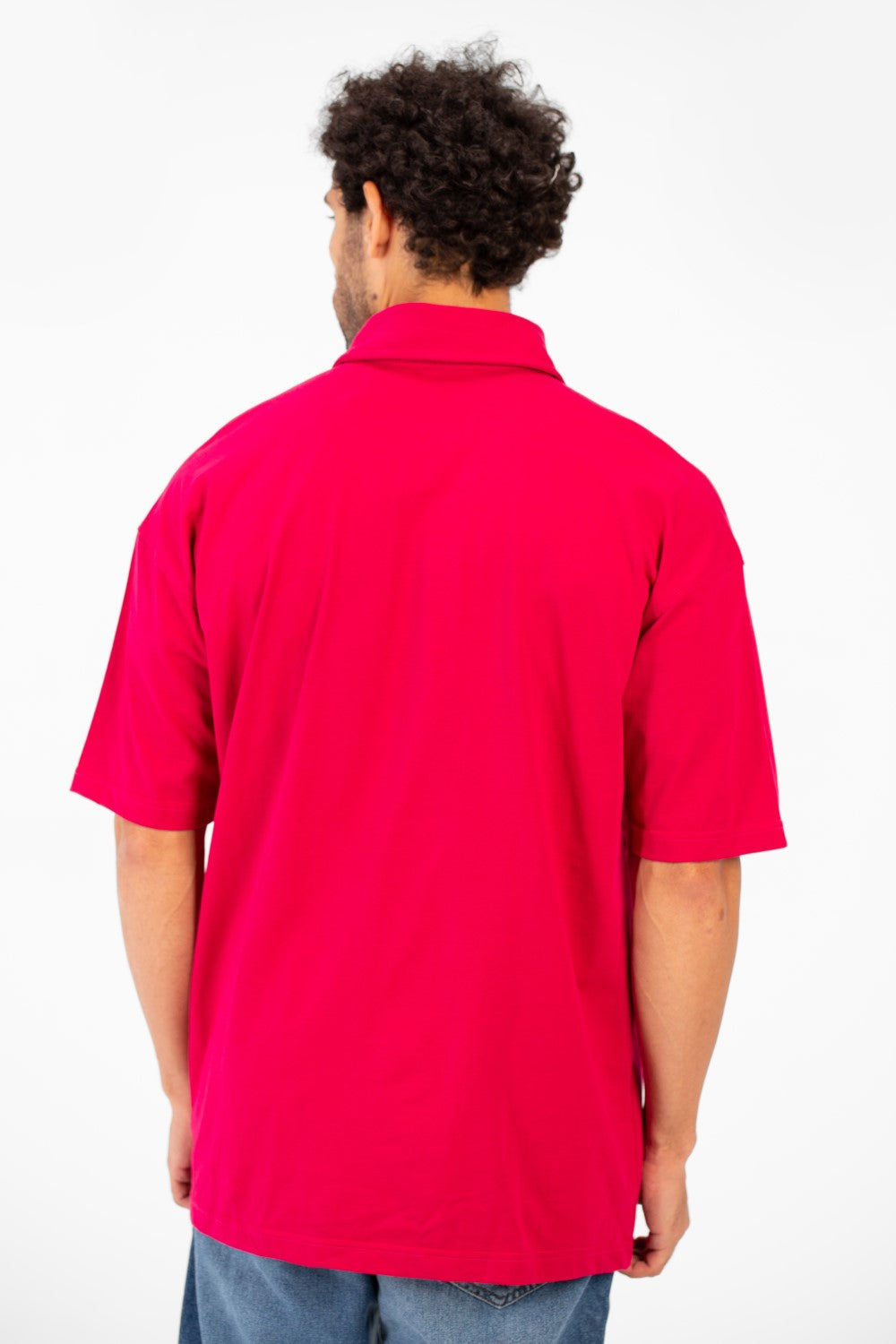 Men's Polo Neck Modern Front Text Print Regular Fit Short Sleeve T-Shirt