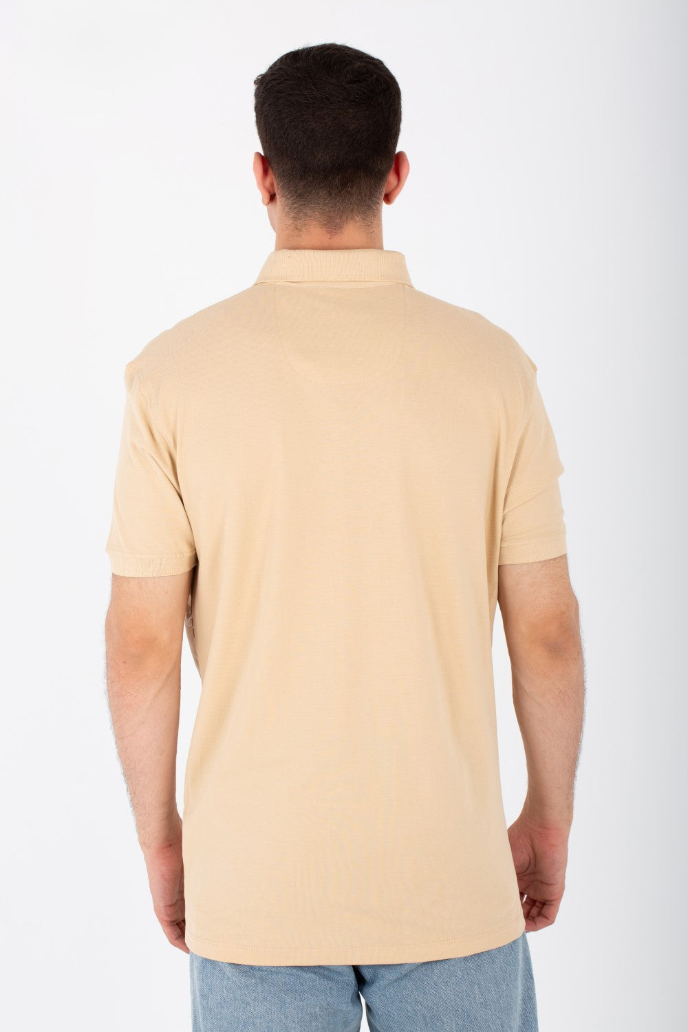 Mens Short Sleeve Slim Fit Polo T-shirt With Front Print