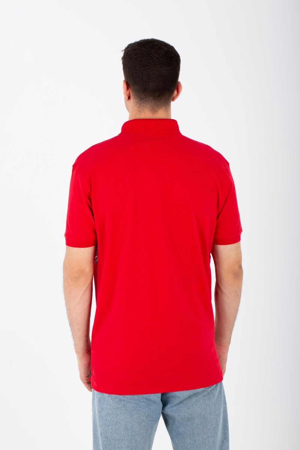 Mens Short Sleeve Slim Fit Polo T-shirt With Front Print