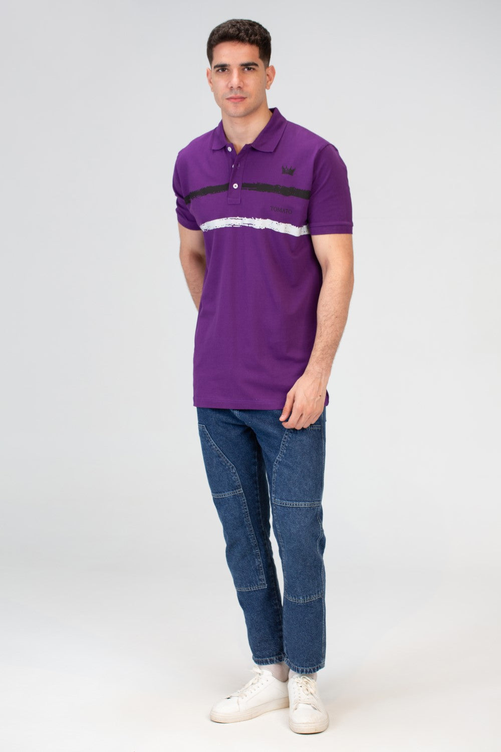 Mens Slim Fit Polo T-Shirt With Front Print