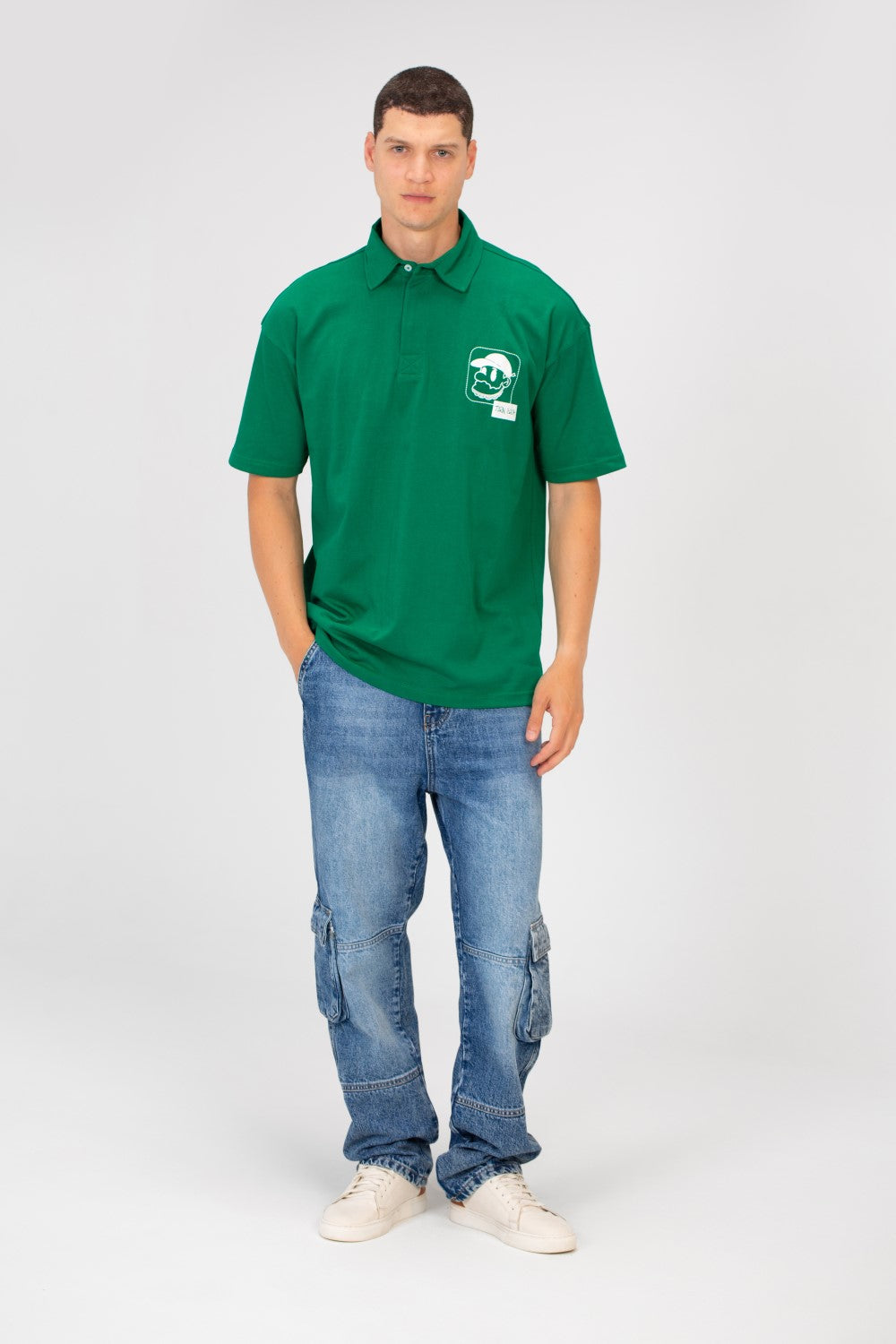 Men's Printed Bolivar Regular Fit Polo Neck Short Sleeve T-Shirt