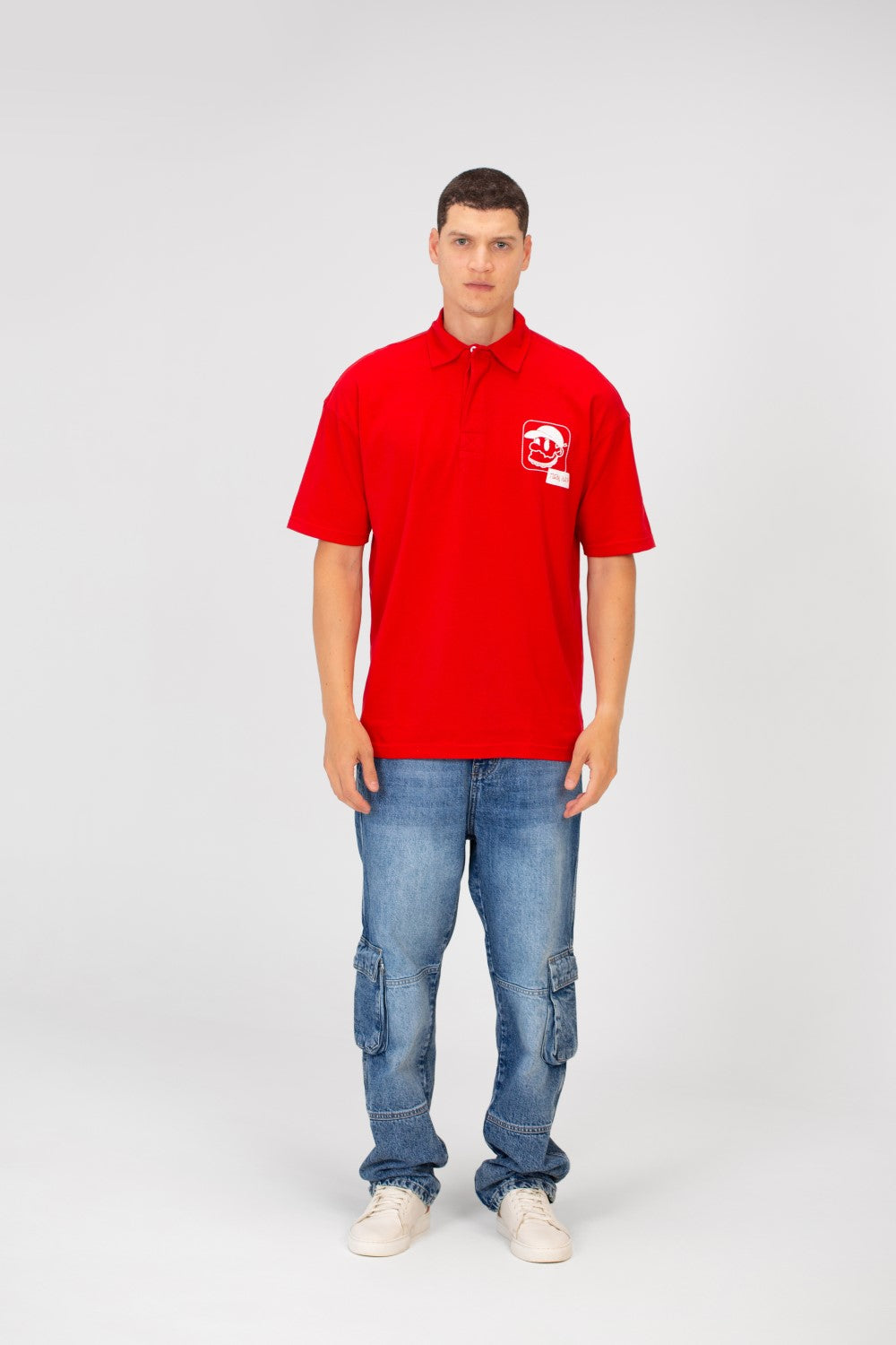 Men's Printed Bolivar Regular Fit Polo Neck Short Sleeve T-Shirt