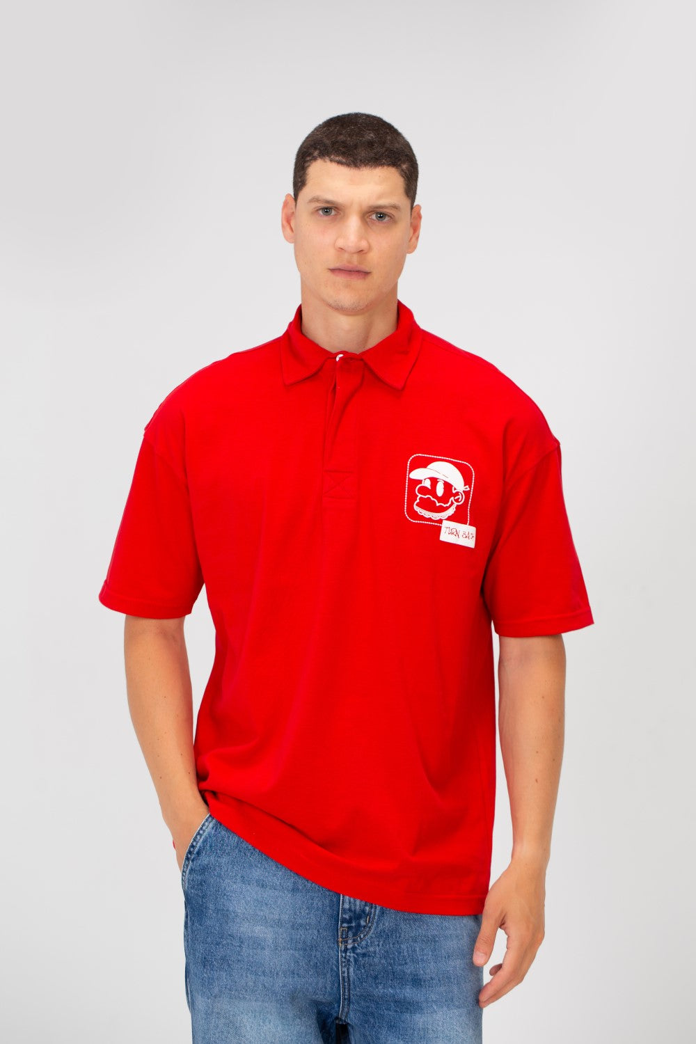 Men's Printed Bolivar Regular Fit Polo Neck Short Sleeve T-Shirt